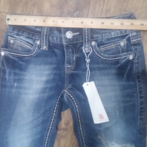 Rock Revival Women's 26 Skinny Noelle Bejeweled Rhinestones Distressed NWT - Picture 10 of 12